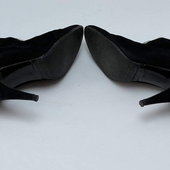 Xavier Danaud Italian Black Leather Boots Size 38 Italy Zipper Zip Up US 7 - Picture 10 of 11